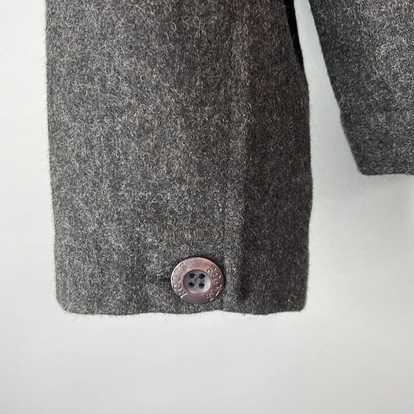 VINTAGE 90’s Roots Wool Blend Grey Zip Up Jacket Boxy Fit Lined Pockets Size 10 - Picture 7 of 13